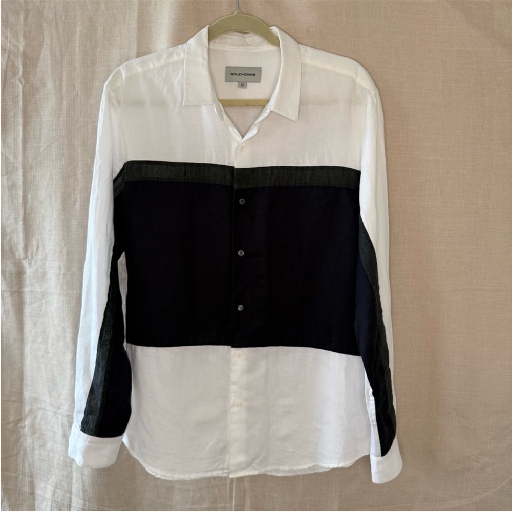 Solid Homme Colorblocked Button-Up Shirt